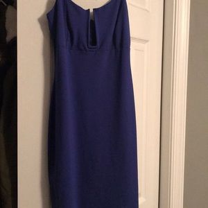 Blue low cut dress